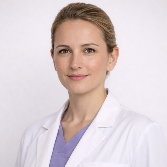 Porträt einer selbstbewussten Frau im Labor